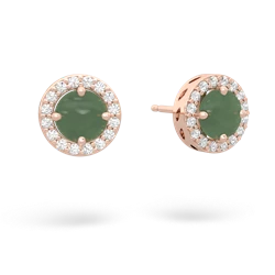 Jade Halo 14K Rose Gold earrings E5320