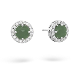 Jade Halo 14K White Gold earrings E5320