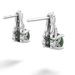 Jade Antique Elegance 14K White Gold earrings E3100