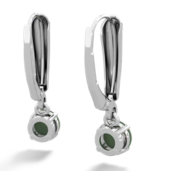 Jade 5Mm Round Lever Back 14K White Gold earrings E2785