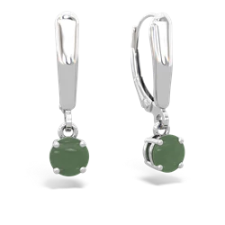 Jade 5Mm Round Lever Back 14K White Gold earrings E2785