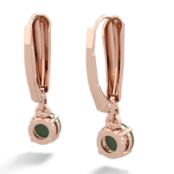 Jade 5Mm Round Lever Back 14K Rose Gold earrings E2785