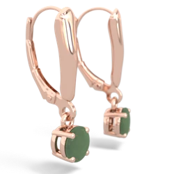 Jade 5Mm Round Lever Back 14K Rose Gold earrings E2785