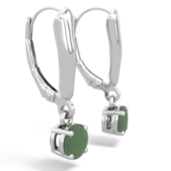 Jade 5Mm Round Lever Back 14K White Gold earrings E2785