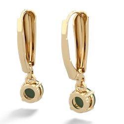 Jade 5Mm Round Lever Back 14K Yellow Gold earrings E2785