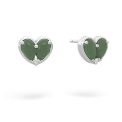 Jade 'Our Heart' 14K White Gold earrings E5072