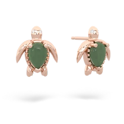 Jade Baby Sea Turtle 14K Rose Gold earrings E5241