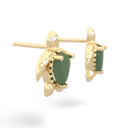 Jade Baby Sea Turtle 14K Yellow Gold earrings E5241