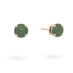 Jade 5Mm Round Stud 14K Rose Gold earrings E1785