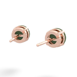 Jade 6Mm Round Stud 14K Rose Gold earrings E1786