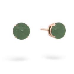 Jade 6Mm Round Stud 14K Rose Gold earrings E1786