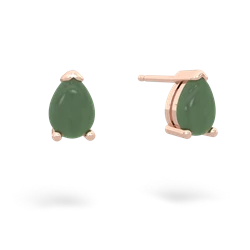 Jade Teardrop Stud 14K Rose Gold earrings E1793