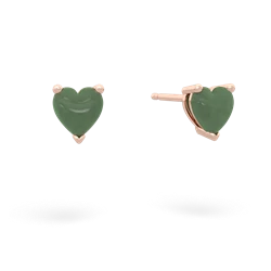 Jade 5Mm Heart Stud 14K Rose Gold earrings E1861