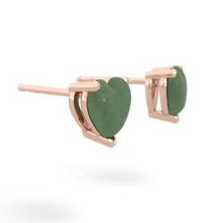 Jade 6Mm Heart Stud 14K Rose Gold earrings E1862