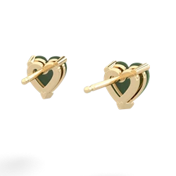 Jade 6Mm Heart Stud 14K Yellow Gold earrings E1862