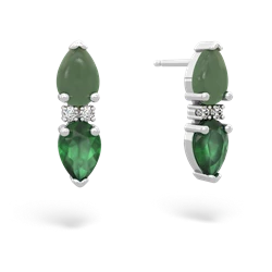 Jade Bowtie Drop 14K White Gold earrings E0865