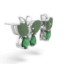 Jade Butterfly 14K White Gold earrings E2215