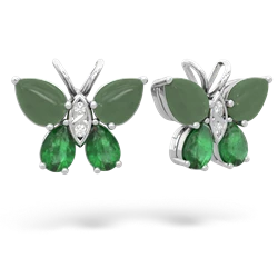 Jade Butterfly 14K White Gold earrings E2215