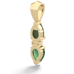 Jade Bowtie Drop 14K Yellow Gold pendant P0865