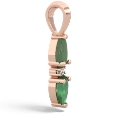 Jade Bowtie Drop 14K Rose Gold pendant P0865