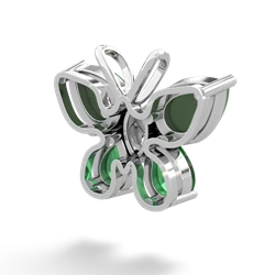 Jade Butterfly 14K White Gold pendant P2215