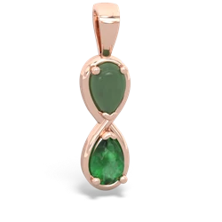 Jade Infinity 14K Rose Gold pendant P5050