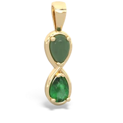 Jade Infinity 14K Yellow Gold pendant P5050