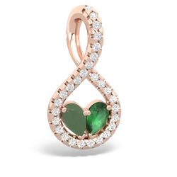 Jade Pave Twist 'One Heart' 14K Rose Gold pendant P5360