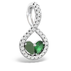 Jade Pave Twist 'One Heart' 14K White Gold pendant P5360