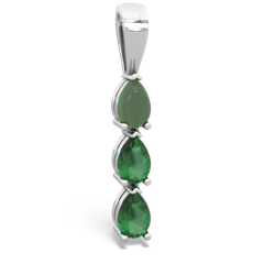 Jade Dew Drops 14K White Gold pendant P2251