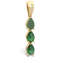 Jade Dew Drops 14K Yellow Gold pendant P2251