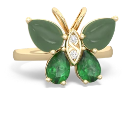 Jade Butterfly 14K Yellow Gold ring R2215