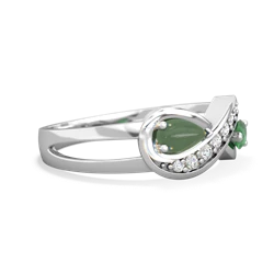 Jade Diamond Infinity 14K White Gold ring R5390