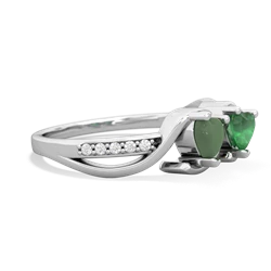 Jade Side By Side 14K White Gold ring R3090