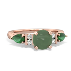 Jade 6Mm Round Eternal Embrace Engagement 14K Rose Gold ring R2005