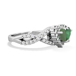 Jade Diamond Twist 'One Heart' 14K White Gold ring R2640HRT