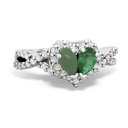 Jade Diamond Twist 'One Heart' 14K White Gold ring R2640HRT