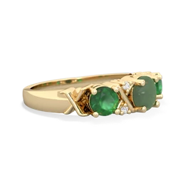 Jade Hugs And Kisses 14K Yellow Gold ring R5016