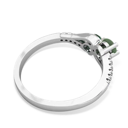 Jade Infinity Pave Two Stone 14K White Gold ring R5285