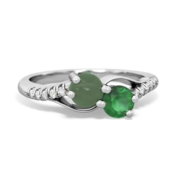 Jade Infinity Pave Two Stone 14K White Gold ring R5285