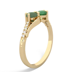 Jade Infinity Pave Two Stone 14K Yellow Gold ring R5285