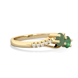 Jade Infinity Pave Two Stone 14K Yellow Gold ring R5285