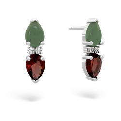 Jade Bowtie Drop 14K White Gold earrings E0865