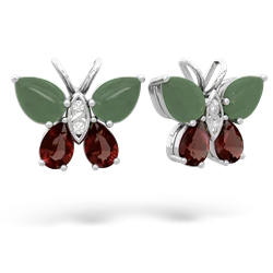 Jade Butterfly 14K White Gold earrings E2215