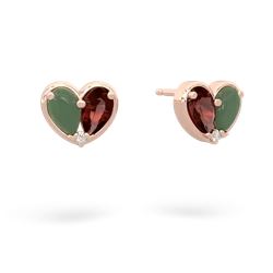 Jade 'Our Heart' 14K Rose Gold earrings E5072