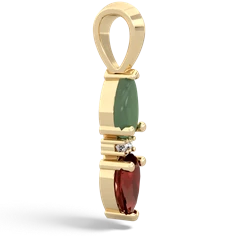 Jade Bowtie Drop 14K Yellow Gold pendant P0865