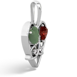 Jade Celtic Trinity Heart 14K White Gold pendant P5331