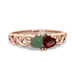 Jade Heart To Heart Braid 14K Rose Gold ring R5870