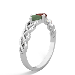 Jade Heart To Heart Braid 14K White Gold ring R5870