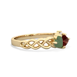 Jade Heart To Heart Braid 14K Yellow Gold ring R5870